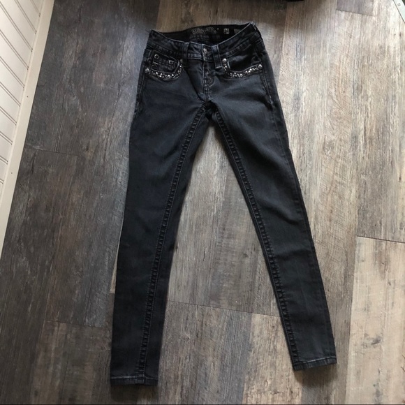Miss Me | Black Embellished Signature Skinny Jeans - Picture 3 of 7